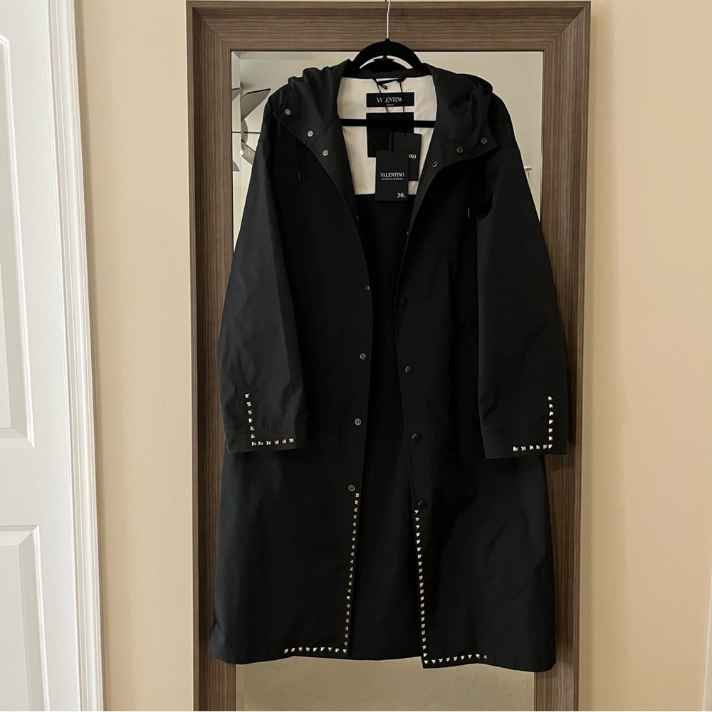 BNWT Valentino Black Label Men’s Windbreaker Long Coat Size 36 Studs
